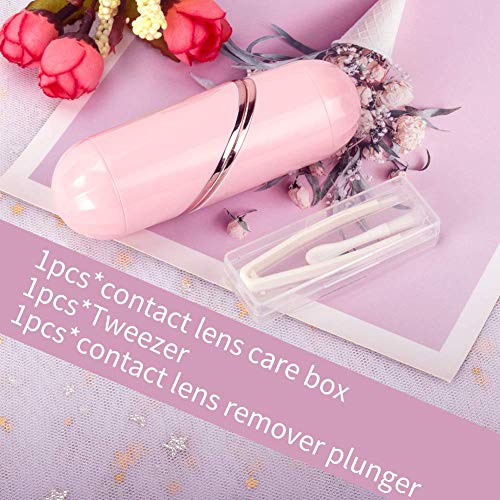 image for Portable Contact Lens Case, Oweilan Fashion Heart-Shape Contact Lens C