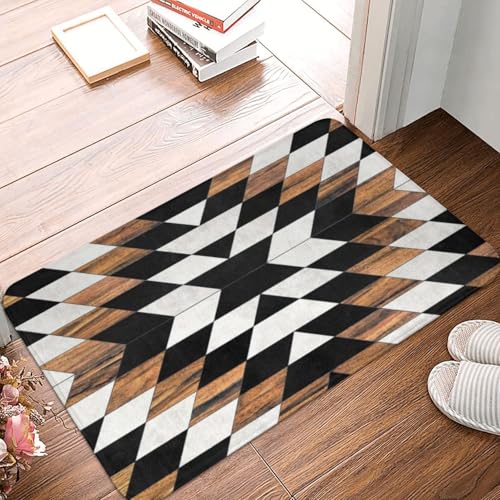 Poream Tribal Aztec Western Wooden Bathroom Rug Mat Bath Mats For Bathroom Non Slip Floor Carpet For Kitchen Laundry Living Room Outdoor Decoration cover