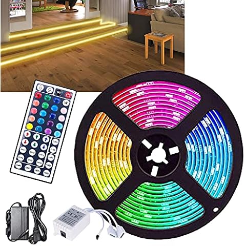 Sonnewelt LED Strip 20m, RGB 5050 LED Streifen, LED Band mit 44 Key Fernbedienung Cover