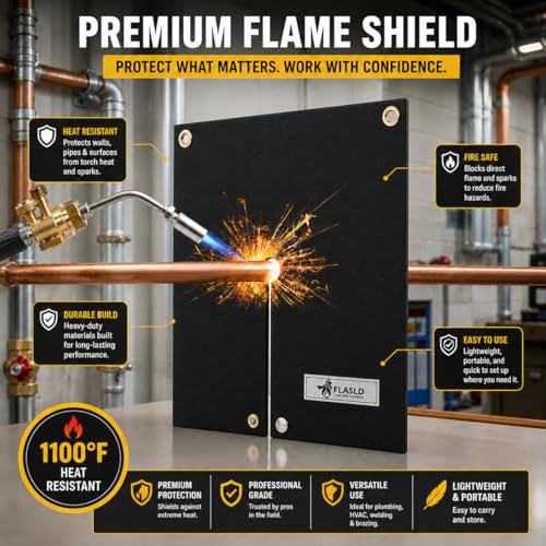 Couverture de soudure FLASLD 30 cm résistante au brûleur de propane pack de 2