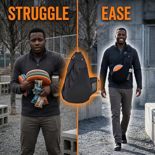 Bolsa de disc golf con base reforzada y gran compartimento para jugadores 6