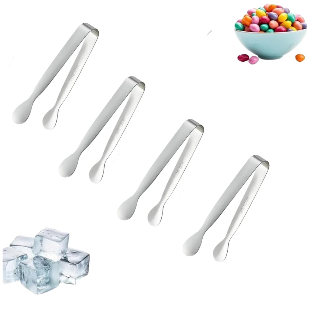 Mini Stainless Steel Serving Tongs - Perfect for Parties! -1