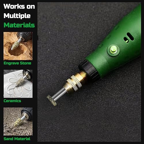 20 Puntas de Fresa Diamond 60 Grit Shank 1/8 miniatura 5