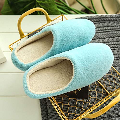 Slippers For Women Indoor,Womens Mens Winter House Shoes Warm Fuzzy Plush Fur Anti-Slip Bedroom Slip-on Slipper Cozy Soft Lightweight Memory Foam4