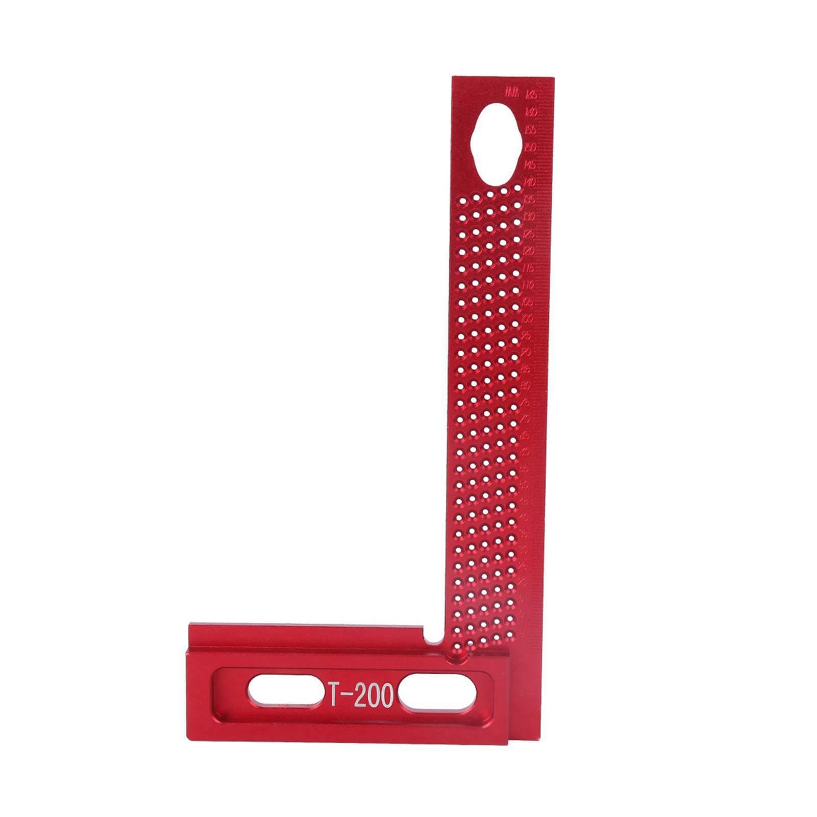 KIMISS Regla de Orificio de Aleación de Aluminio Resistente Al Desgaste, Herramienta de Medición de Trazado de Carpintería, Regla Escuadra Tipo T de 12 Pulgadas, Ideal para