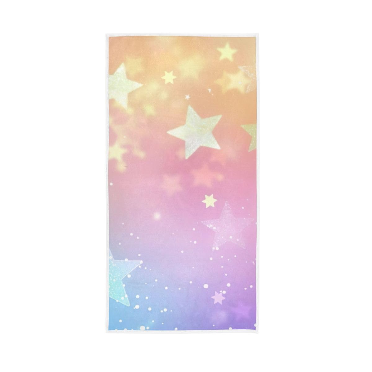 LSRCPD Colorful Rainbow Stars Hand Towel, Absorbent Towels for Hand, Face, Hair, Yoga, Kitchen, Bath 15 x 30 Inches