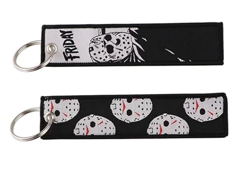 Pinstant Jason Voorhees Mask Friday The 13th Classic Horror Movie Film Keychain Key Tag Chain Fob Ring