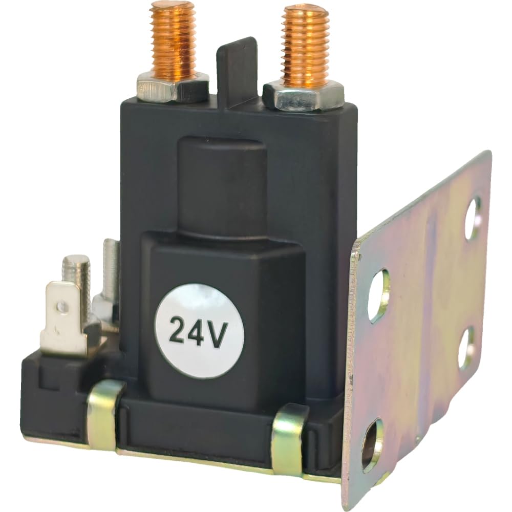 EZROAD 24V Solenoid 841208 Compatible with Cushman 2004 2007 Industrial 835 Minute Miser Utility Vehicle UTV Compatible with E-Z-GO EZGO Contactor Relay Main Contact 24 Volt 4 Terminal w/Bracket