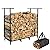 Vailge 4ft Firewood Rack Outdoor, Firewood Rack Holder, Adjustable Heavy Duty Firewood Holder,Outdoor Indoor Fireplace Metal Log Racks for Firewood,with Firewood Bag Carrier,Black