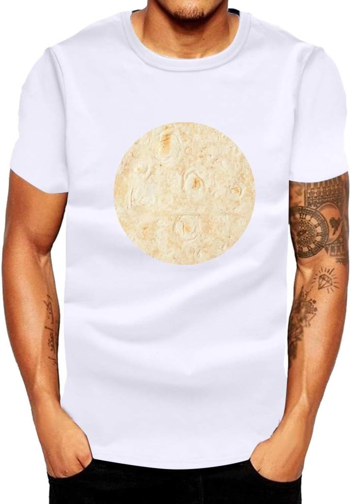 IMJONO T-Shirt for Men, Summer Mexican Cake Printed Short Sleeves Fashion Comfort Blouse