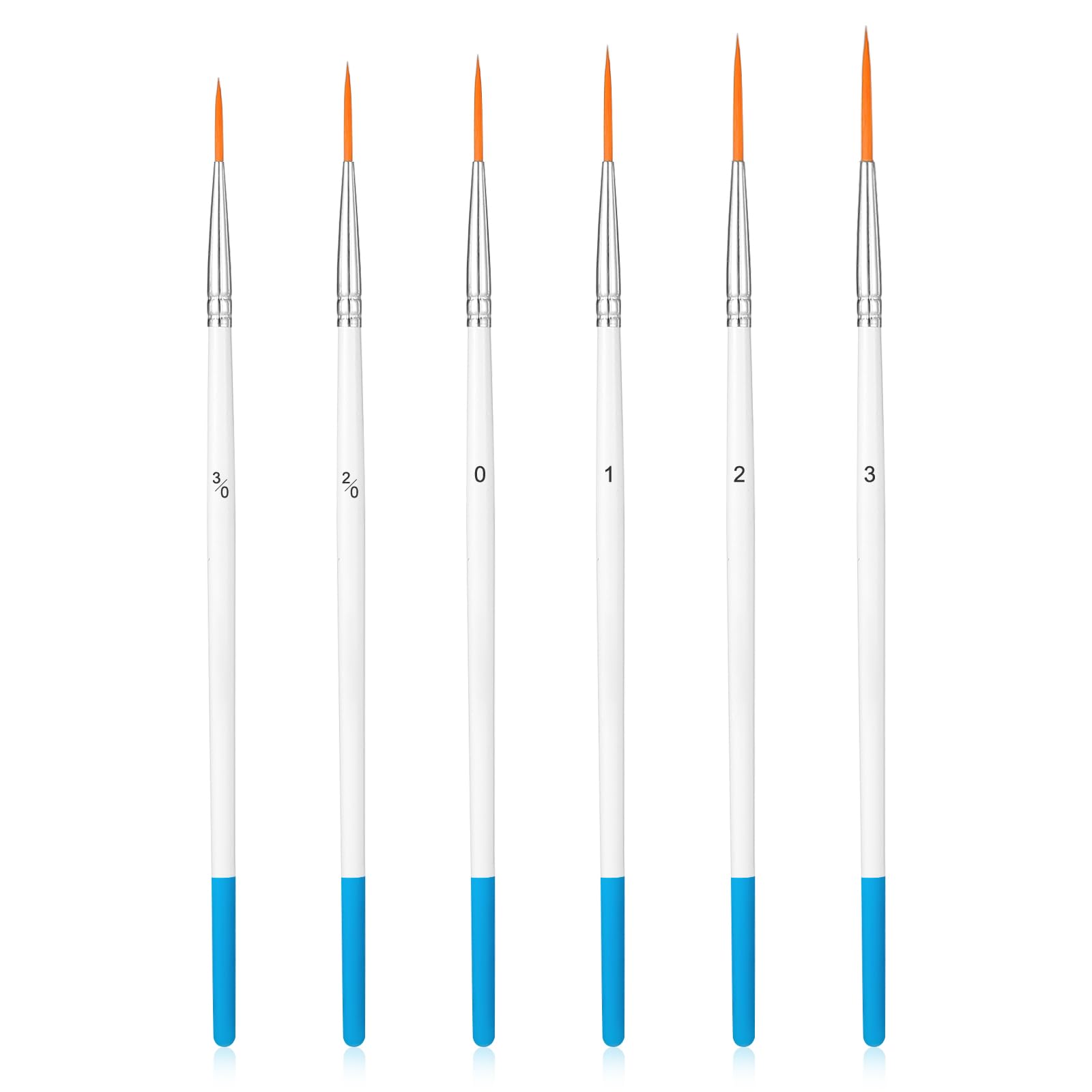 Wanmu 6 Pcs Script Liner Paintbrush, Extra Long Fine Point Tip Liner Brush, Highly Flexible Detail Paint Brushes, Miniature Pinstriping Set for