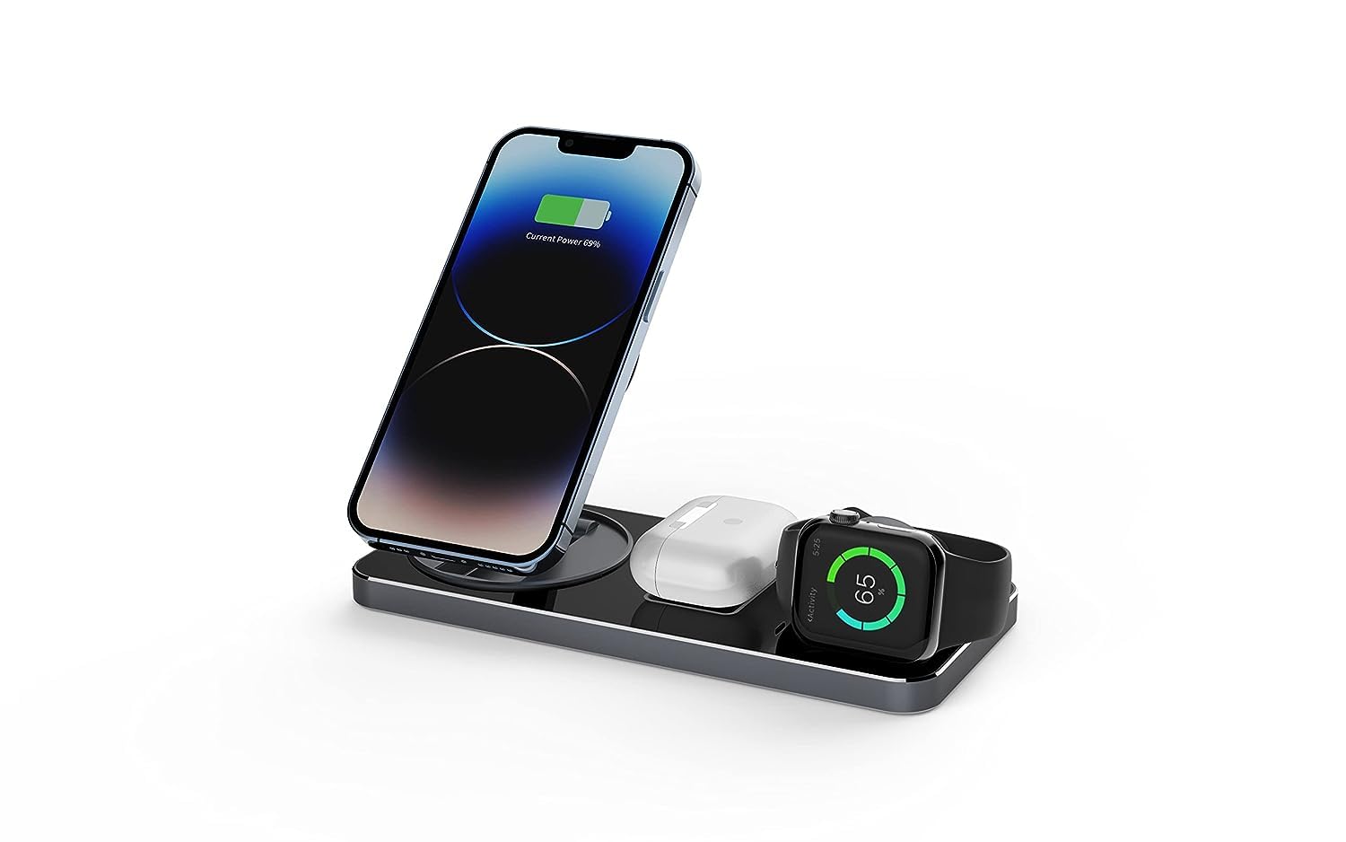 15W QI 3 in 1 wirless magnetic fast charger for iphone for iwatch portable fold wireless charge for traveling support magsafe, USB