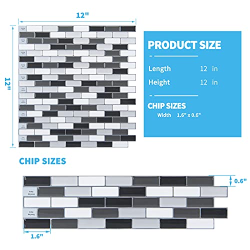 Art3D A17001P6 Peel And Stick Wall Tile For Kitchen/Bathroom Backsplash thumb #6