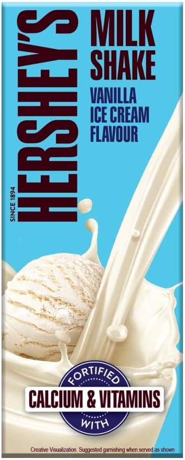 HERSHEY'S Vanilla Ice Cream Flavored Liquid Milkshake | Enriched With Calcium | 180Ml, Vegetarian