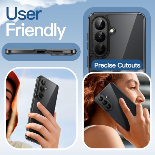 Image of JETech Cover Case for Samsung Galaxy S26, Camera Lens Full Protection, Non-Yellowing Shockproof Bumper Phone Cover, Anti-Scratch Hard PC Back (Black)