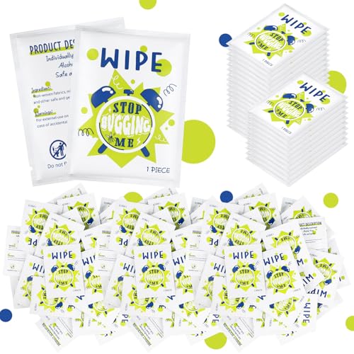 Tondiamo 200 Pcs Peppermint Wipes Mint Travel Individually Wrapped Bulk Wipes for Summer Outdoors Long Lasting(Peppermint)