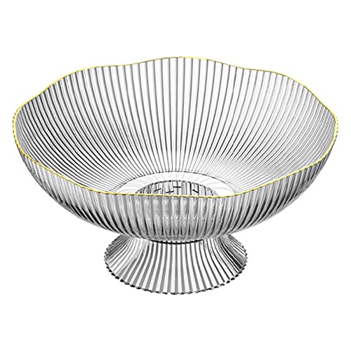 Frutero, Plato de Frutas Cuencos Decorativos con Orificios de Drenaje Base Desmontable Pedestal Frutero para Mesa Encimera Fruteros Decorativos para el hogar (Transparente)