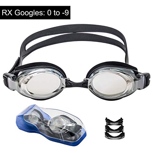 Noble Ocean Sight RX Optical Prescription Swim Goggles with Case, Interchangeable Lens
