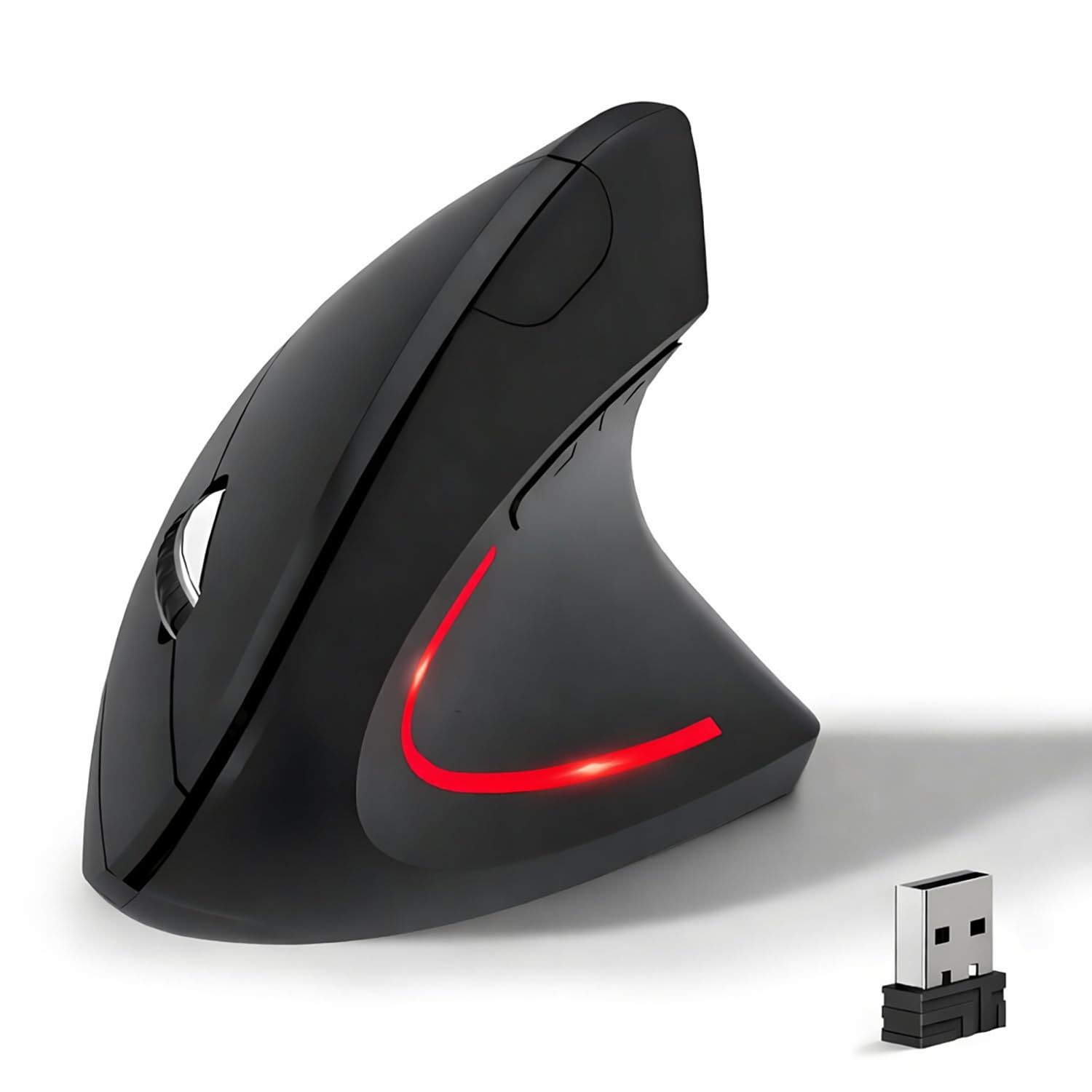 KUNSI Wireless Ergonomic Mouse, 2.4G Wireless Vertical Ergo Mouse, 800/1200/1600 Adjustable DPI,6 Buttons Ergonomic Mouse for Laptop/MacBook/PC/Desktop-Black-image-30