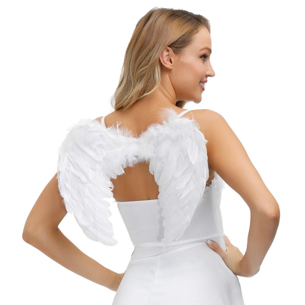 Sunboom Angel Wings Costume White Angel Wings for Kids Girls Black Angel Wings Adult Women