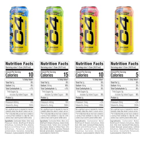 Image of C4 Performance Energy Drink, Zero Sugar, Jolly Rancher Variety Pack, 12pk