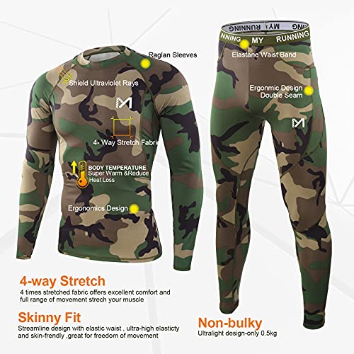 MEETYOO Herren U1 Basisschicht-Set, Tarnung Grün, L