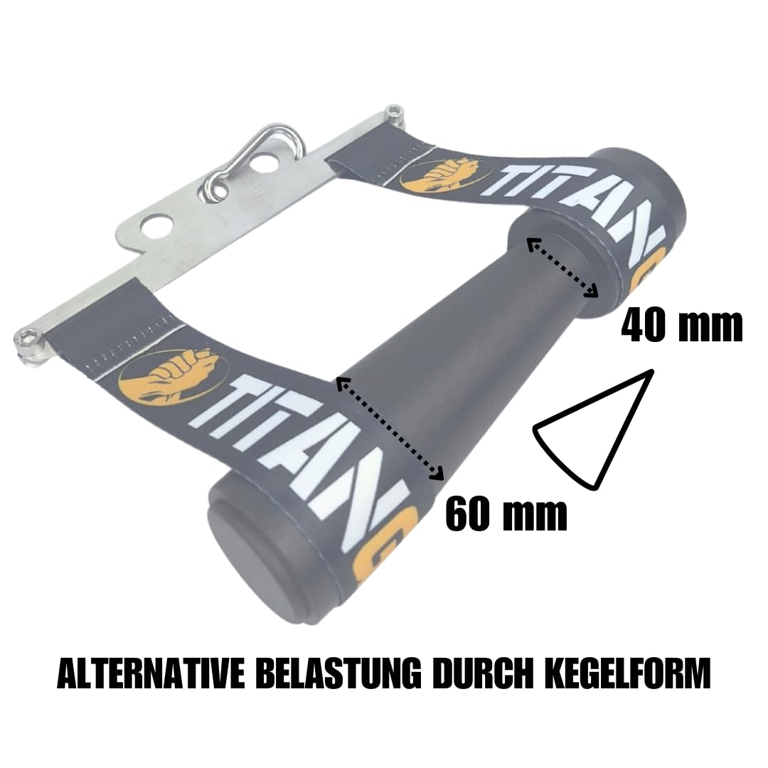 TG Wrist Wrench Conic – Appareil d'entraînement conique pour la force de préhension, la force des doigts et les poignets – Appareil d'entraînement pour câble de traction, broche de charge et bande de