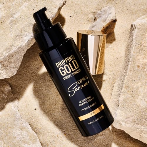 Dripping Gold Express Tanning Serum Dark, Fast-Acting Self Tanner for a Golden Glow, Hydrating & Streak-Free - Image 4