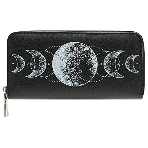 Ro Rox Nyx Gothic Moon Phase Witchcraft Wicca Faux Leather Wallet Purse