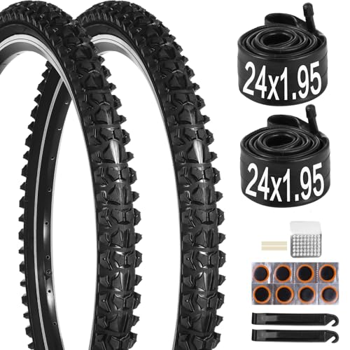Fansport 24 Inch Bike Tire, 2 Pack 24x1.95” Bicycle Tires