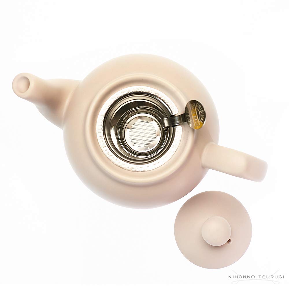 KitchenCraft London Pottery Tetera Pequeña con Colador Incorporado de Cerámica, 600 ml (2 Tazas) - Rosa
