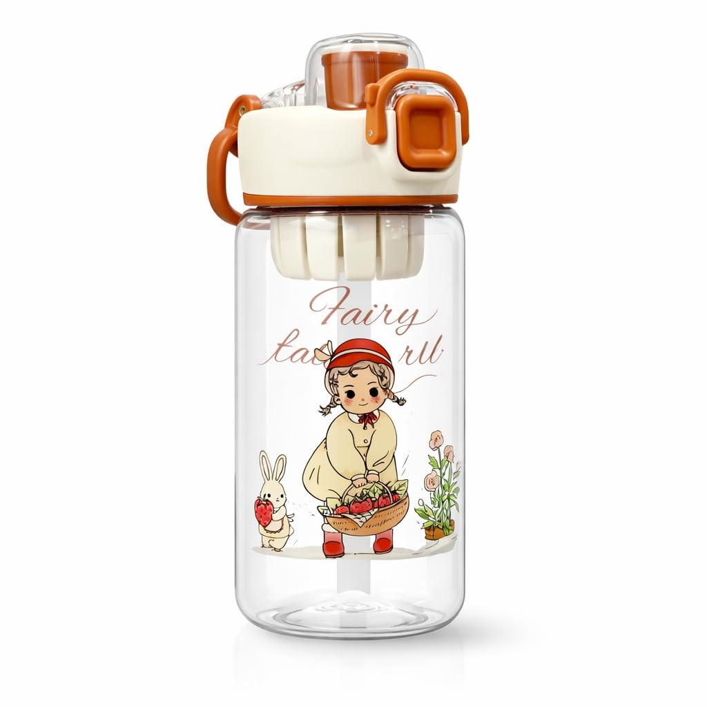 Vasukie Kids Water Bottle for School 600ml | Spill-Proof Sipper Bottle for Boys & Girls | BPA-Free, Durable & Leakproof Water Bottle for School & Play (Fairy Tale Bottle)