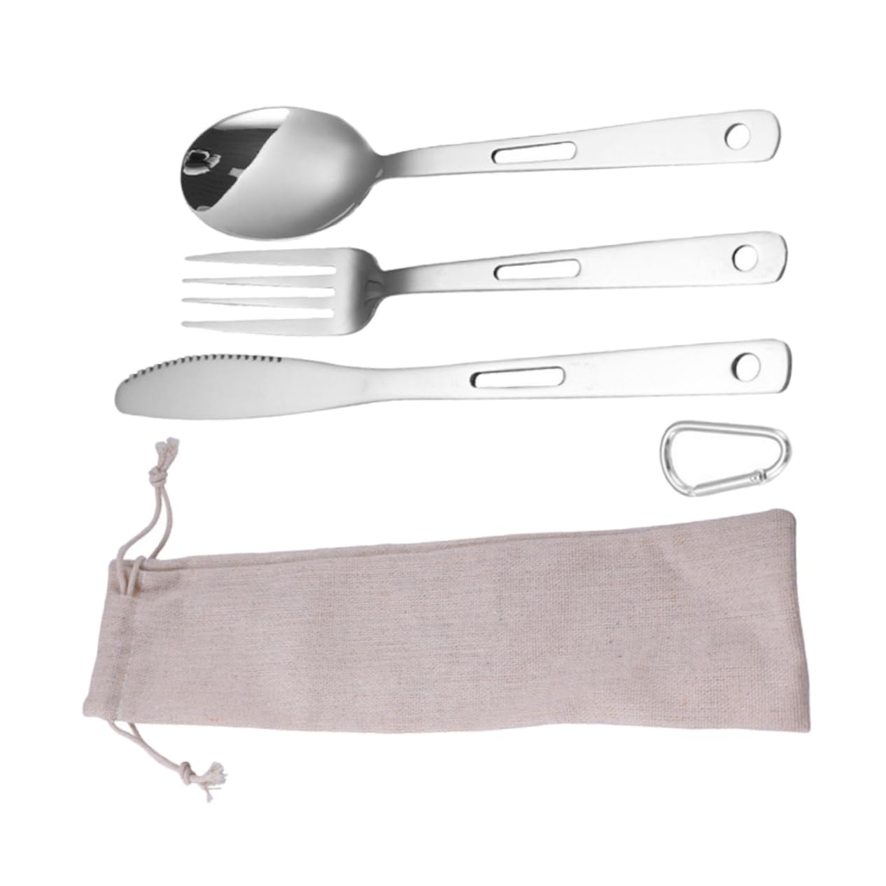 1set Posate Acciaio Inossidabile Per Campeggio Utensili Da Tavola Compatti Per Picnic e Attività All Aperto Design Salvaspazio