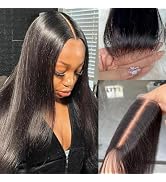 2x6 Hd Lace Closure, Middle part Straight Human Hair Closure Invisible Real HD Lace, 14 Inch 2 by...