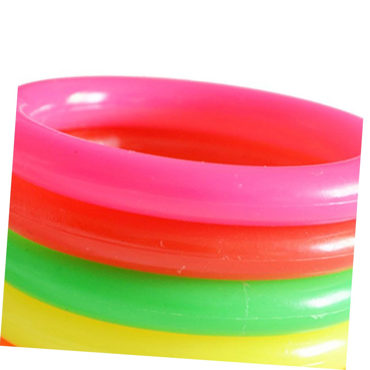 Toyvian Jeu D'anneaux de Lancer en Plastique 24pcs pour Garçon et Filles Garçons et Filles Anneaux Creux Ronds Amusants Jouet d'exercice Extérieur pour Interaction Couleur Aléatoire