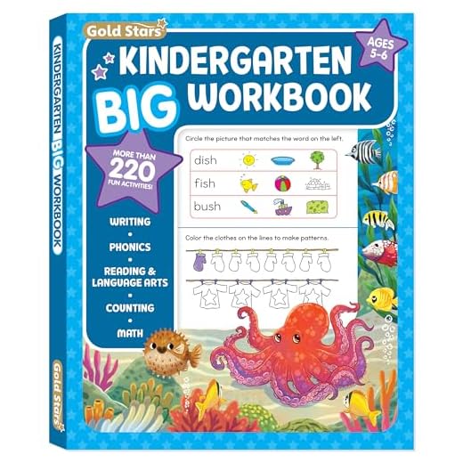 Kindergarten Big Workbook Ages 5 -6: 220+ Activities, Writing, Phonics, Reading & Language Arts, Counting and Math (Gold Stars Series)