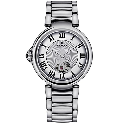 Edox Women's 85025 3M ARN LaPassion Analog Display Swiss Automatic Silver Watch