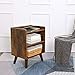 end table, 3-tier nightstand with open compartment, wooden accent side table for small spaces, stable and sturdy construction, rustic brown