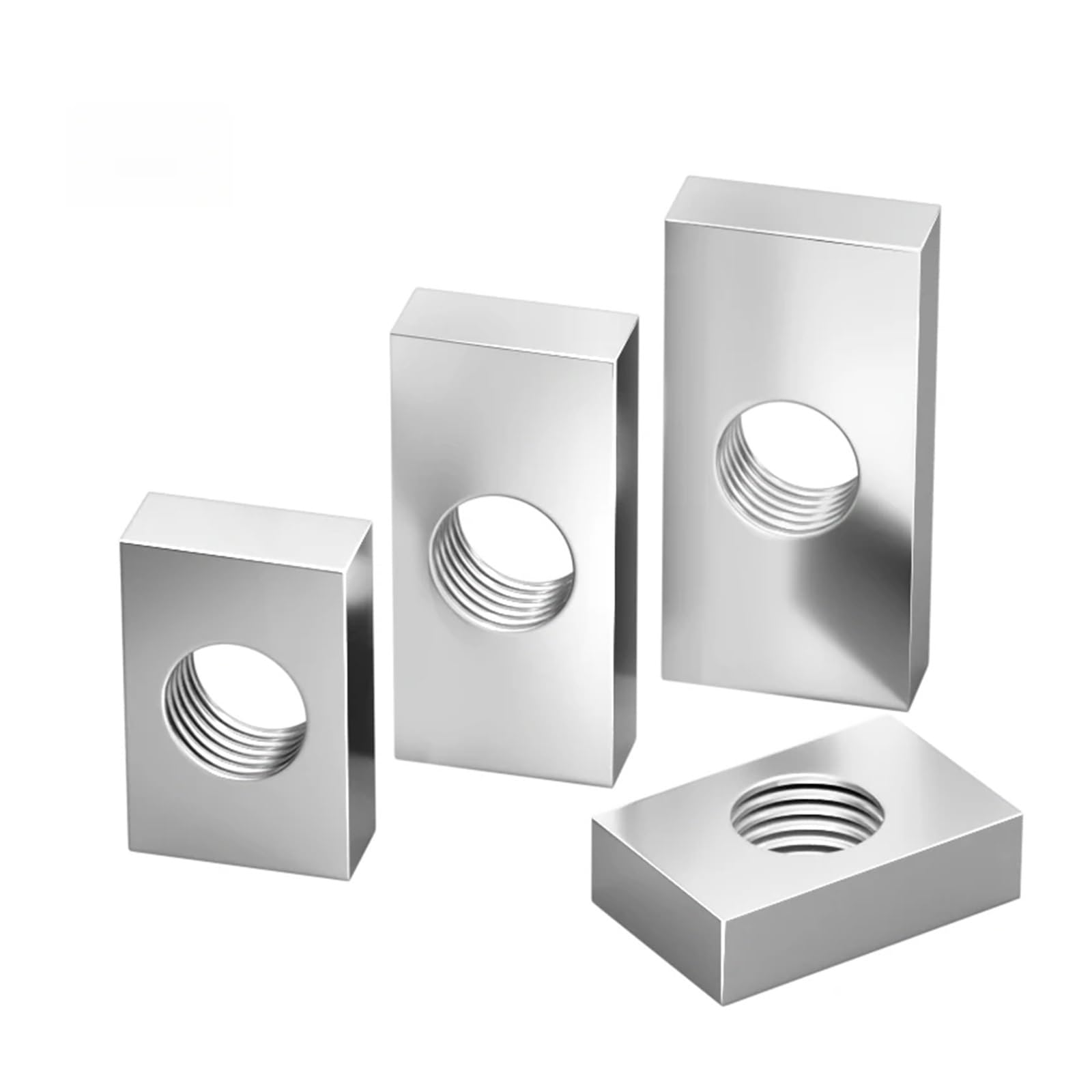 Juego de tuercas rectangulares acero al carbono galvanizado | M3 M4 M5 for perfil de aluminio y muebles de madera: Acero al carbono zincado 20 o 50 piezas(M3x12x24x2.5-50pcs)