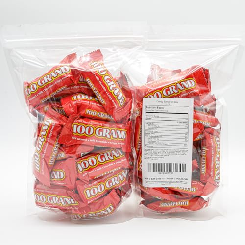 Fun Size Candy Bars 1 lb – Bulk Candy, Resealable Bag, Milk Chocolate, Caramel with Crispy Rice, Individually Wrapped (20 Pieces)