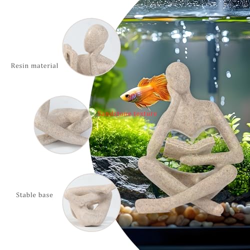 Abstract Thinker Statue, Fish Tank Decor, Aquarium Ornament for Desk by LIYAOLI - Used condition - Image 4