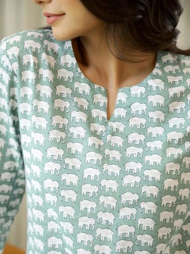 Image of Women's Printed Night Suit Set Pajama with Top Lightweight Soft & Comfy Sleepwear for Girls & Women