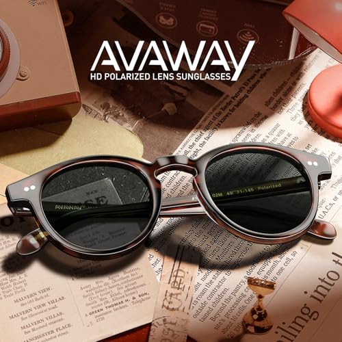 AVAWAY Small Face Womens Mens Sunglasses Polarized – Round Acetate Frame UV400 Protection for Driving Vacation Summer Outings3