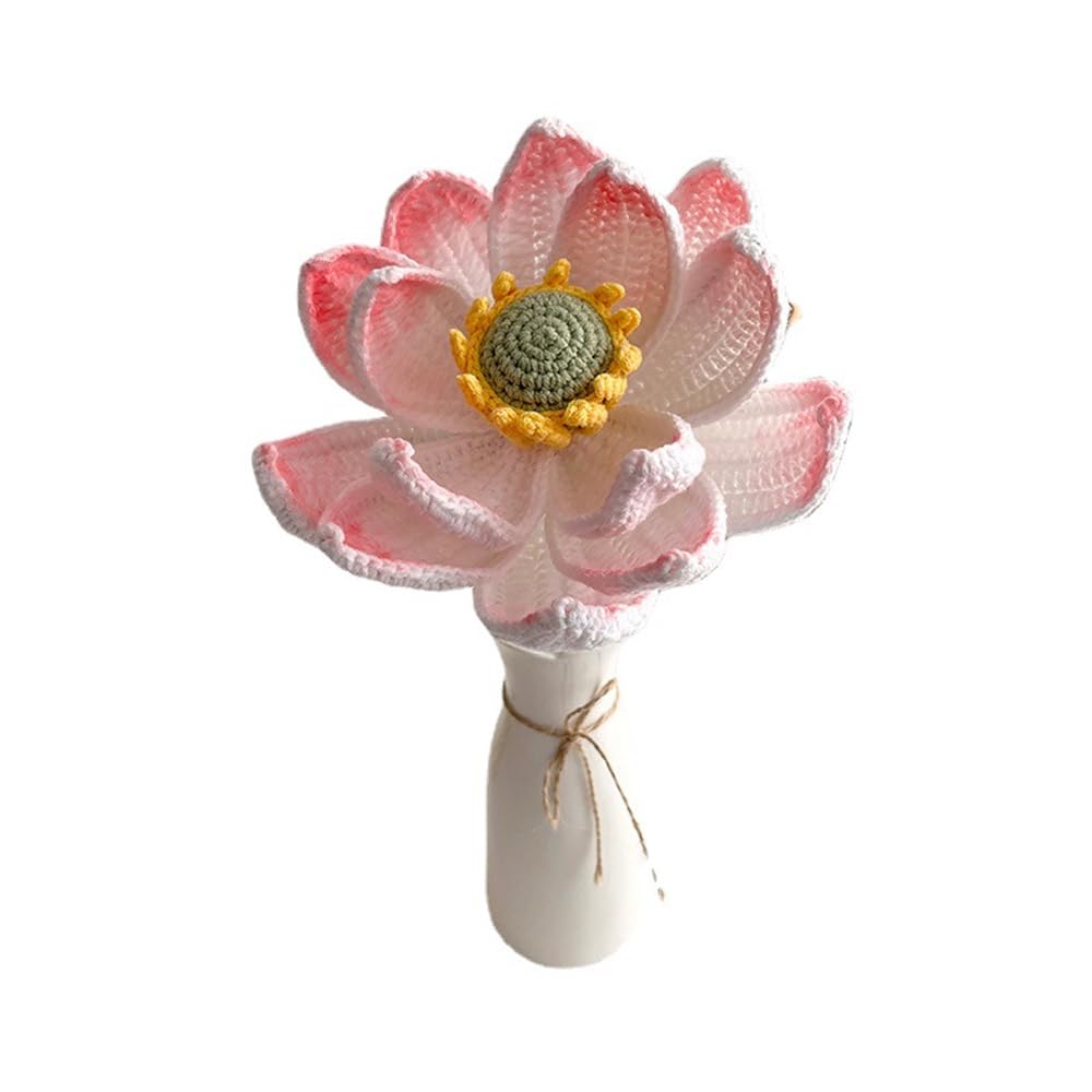 Amazon.com: Crochet Flowers, Handmade Knitted Lotus Leaf Pod, Fake