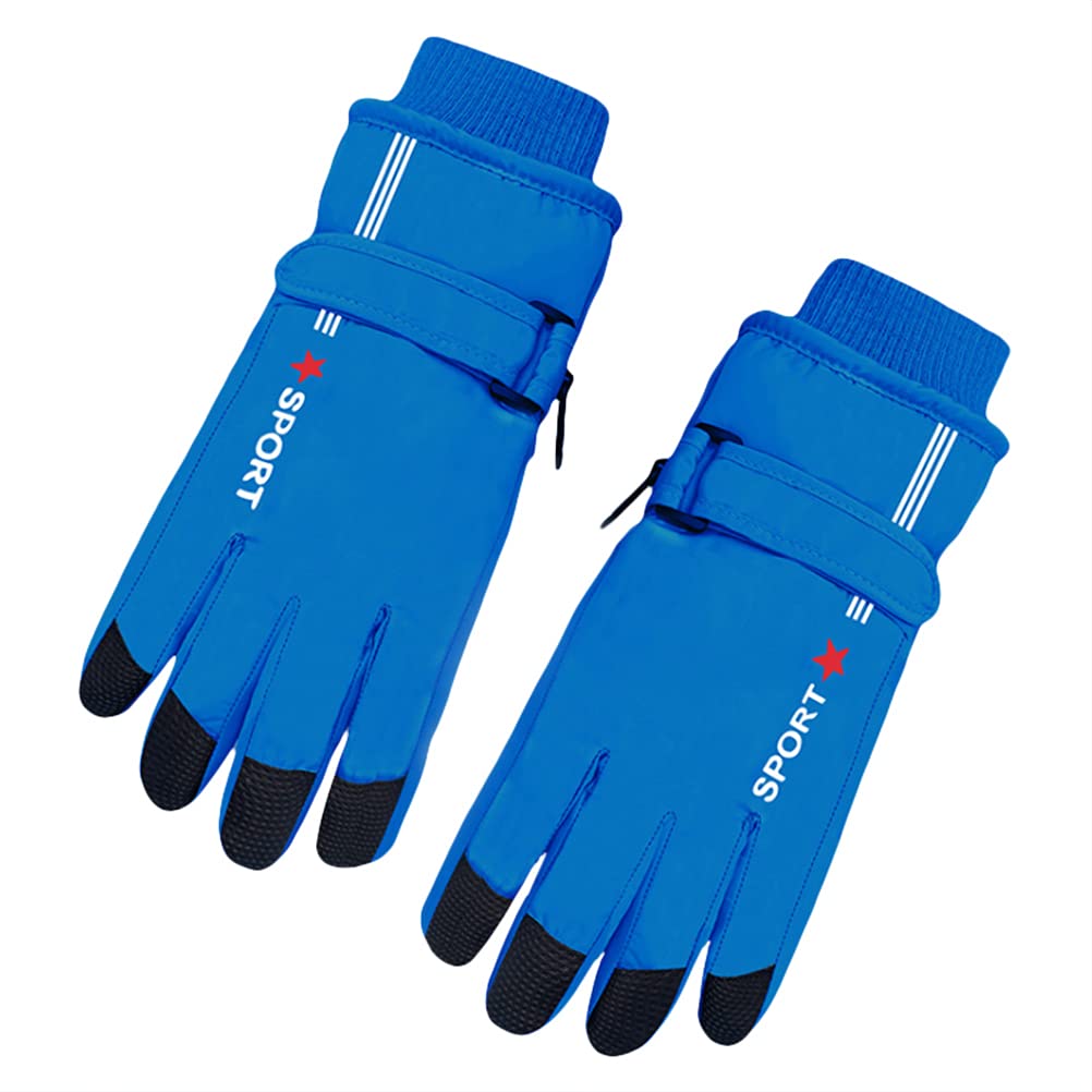Stylebest Boys Blue Kids Mittens Winter Gloves Snow Gloves Waterproof Thermal Windproof Gloves Cold Weather Warm Gloves For Girls