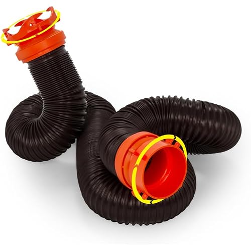 Camco RhinoFLEX Heavy Duty 10ft RV Sewer Hose Extension Kit with Swivel Fitting - Extends Your Sewer Hose to Fit Your Needs (39764)