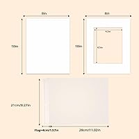 Vista 3 de Kit de 16 alfombrillas precortadas de 8 x 10 pulgadas, sin ácidos, para fotos de 5 x 7, obras de arte, impresiones, incluye 16 alfombrillas de corte