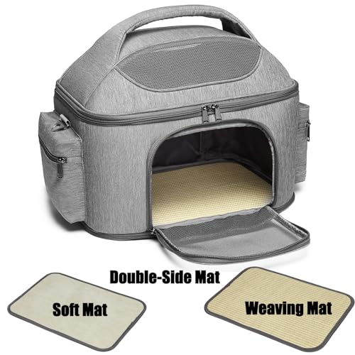 Large Pet Carrier for Cat and Small Dog, Fits 20 lbs Fat Cat, Soft-Sided Pet Travel Carrier, Cat Bed (Green) by halinfer - Image 5