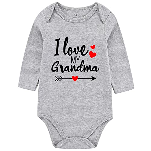 Image of shlrzy Grandma baby announcement Newborn Baby Boy Clothes Funny Baby Bodysuits for Girls