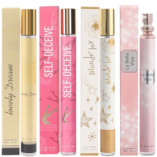 4 Pack Perfumes for Women (4x35ml),Easter Basket Stuffers,Easter Gifts for Her,Gifts for Women,Teen Girls,Travel Size Perfume,Natural Fragrances Eau de Toilette Long Lasting Perfume Body Spray